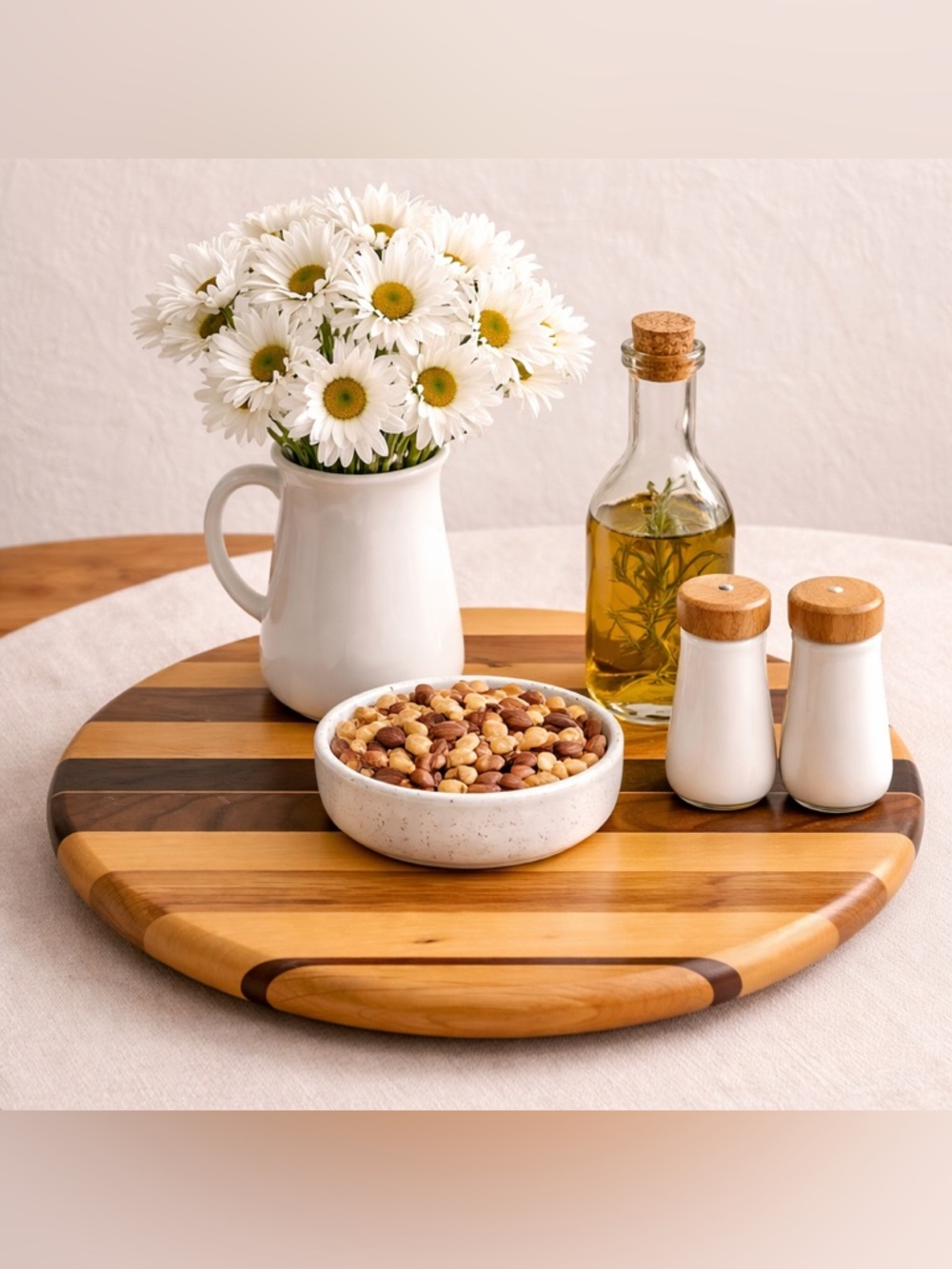 Signed David Levy Hardwood Lazy Susan - Handmade